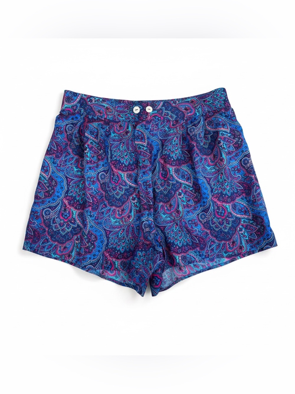 Victoria Secret Gold Label Silk Boxer Shorts Italy VTG Luxury Sleepwear Paisley